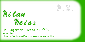 milan weiss business card